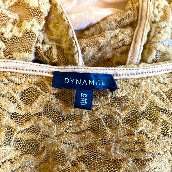 ❤️‍🔥3/$22❤️‍🔥 Mustard yellow cheeky floral lace cami bodysuit - Picture 5 of 13